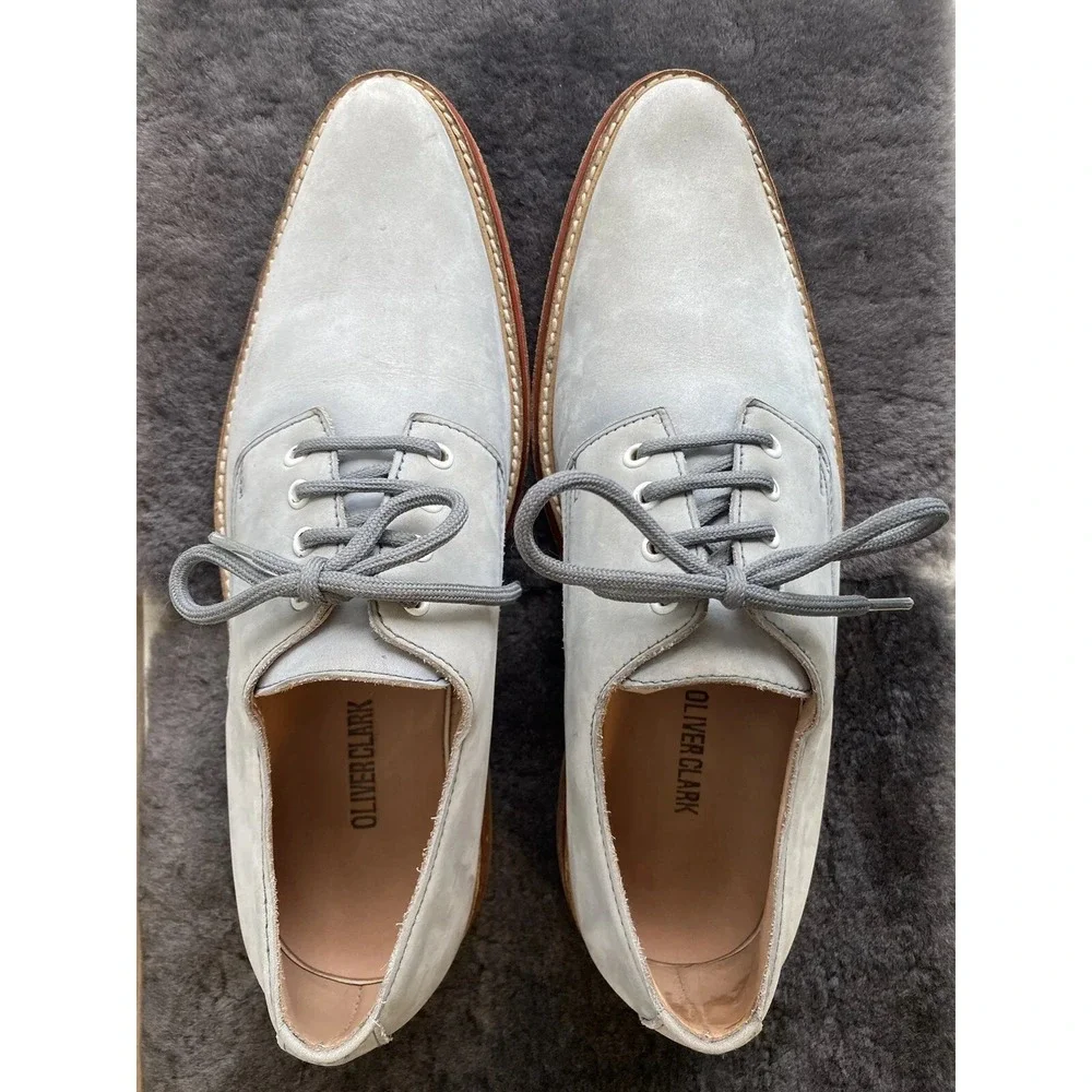 Oliver Clark Handmade Leather Oxfords / Blue Gray‎ / Men's Size 10